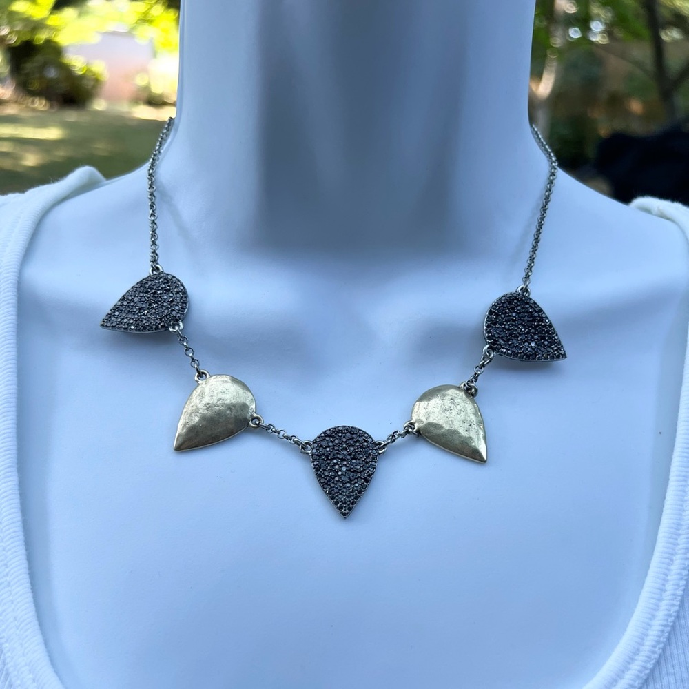 Lucky Brand Two Tone Boho Teardrop Necklace